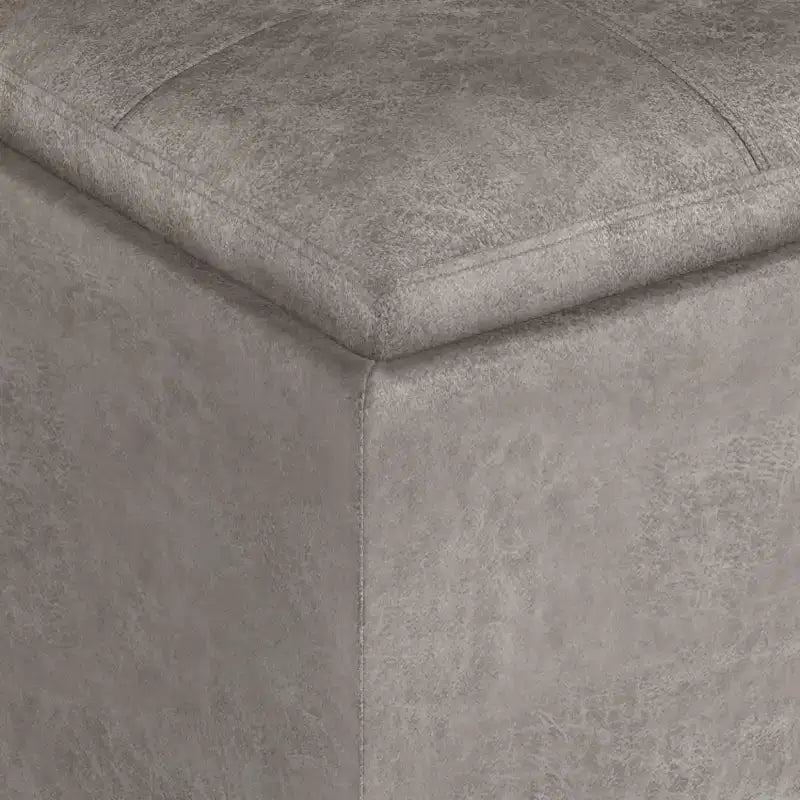 Pouf de rangement carré avec plateau - 43 cm