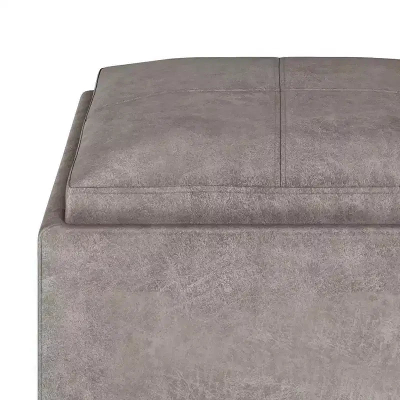 Pouf de rangement carré avec plateau - 43 cm