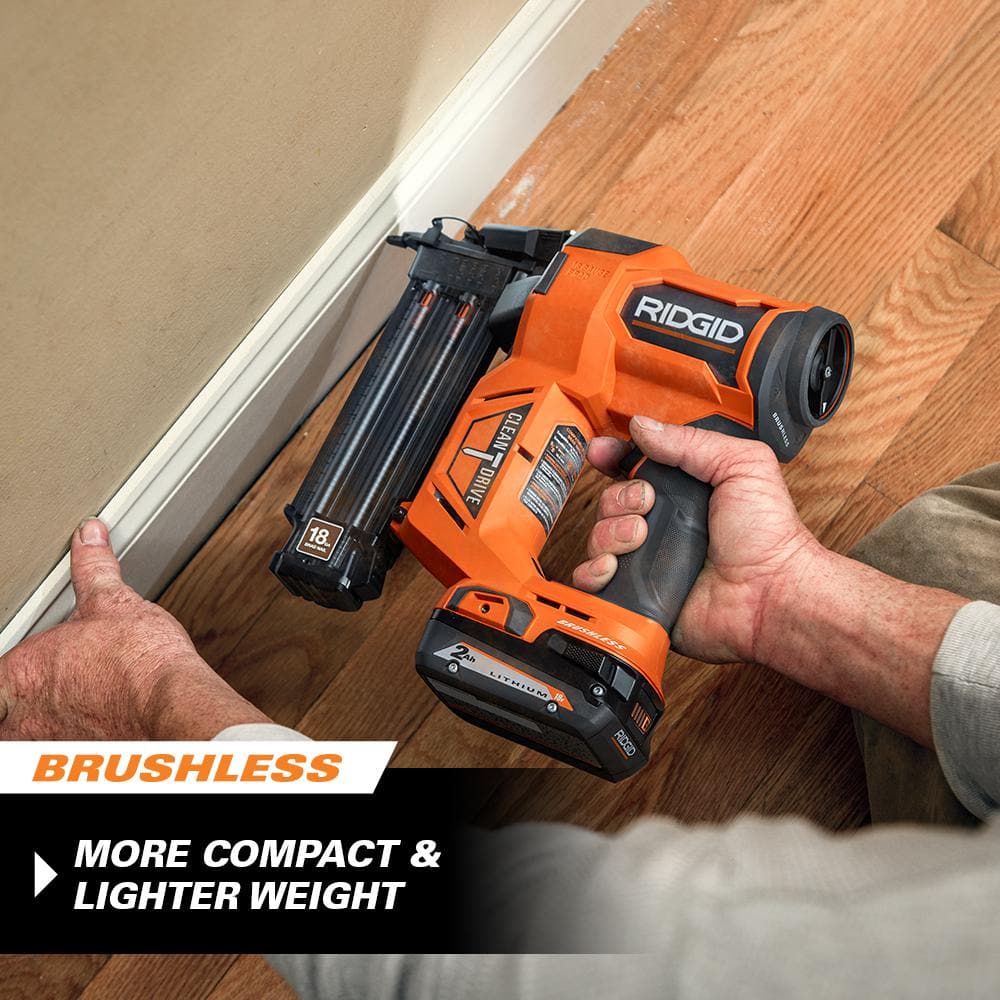 18V Brushless Cordless 18-Gauge 2-1/8 in. Brad Nailer w/ Brushless 16-Gauge 2-1/2 in Straight Finish Nailer (Tools Only) R09891B-R09892B