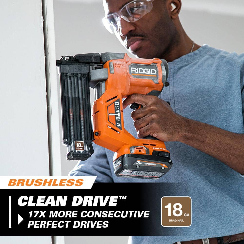 18V Brushless Cordless 18-Gauge 2-1/8 in. Brad Nailer w/ Brushless 16-Gauge 2-1/2 in Straight Finish Nailer (Tools Only) R09891B-R09892B