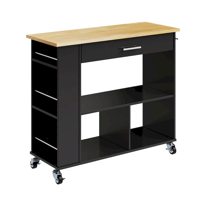 Futzca Kitchen Island on Wheels with Large Work Countertop