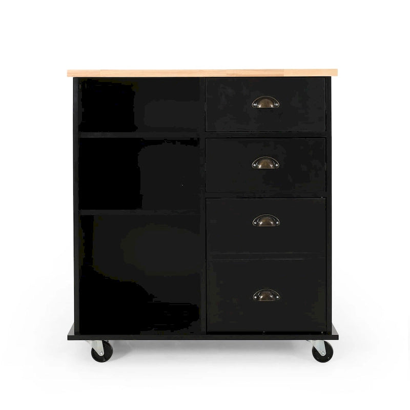Provence Contemporary Kitchen Cart with Wheels by Christopher Knight Home - 31.50 W x 17.75 D x 34.50 H