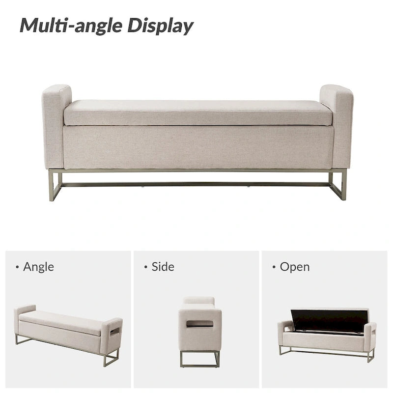 Diana Modern Upholstered Bench with Storage Space