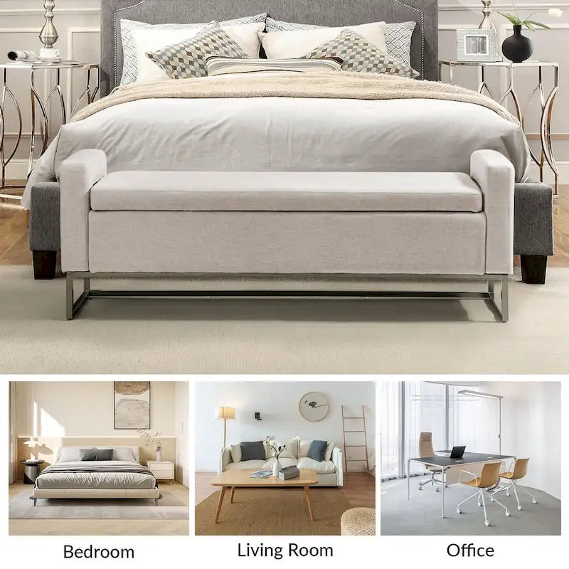 Diana Modern Upholstered Bench with Storage Space