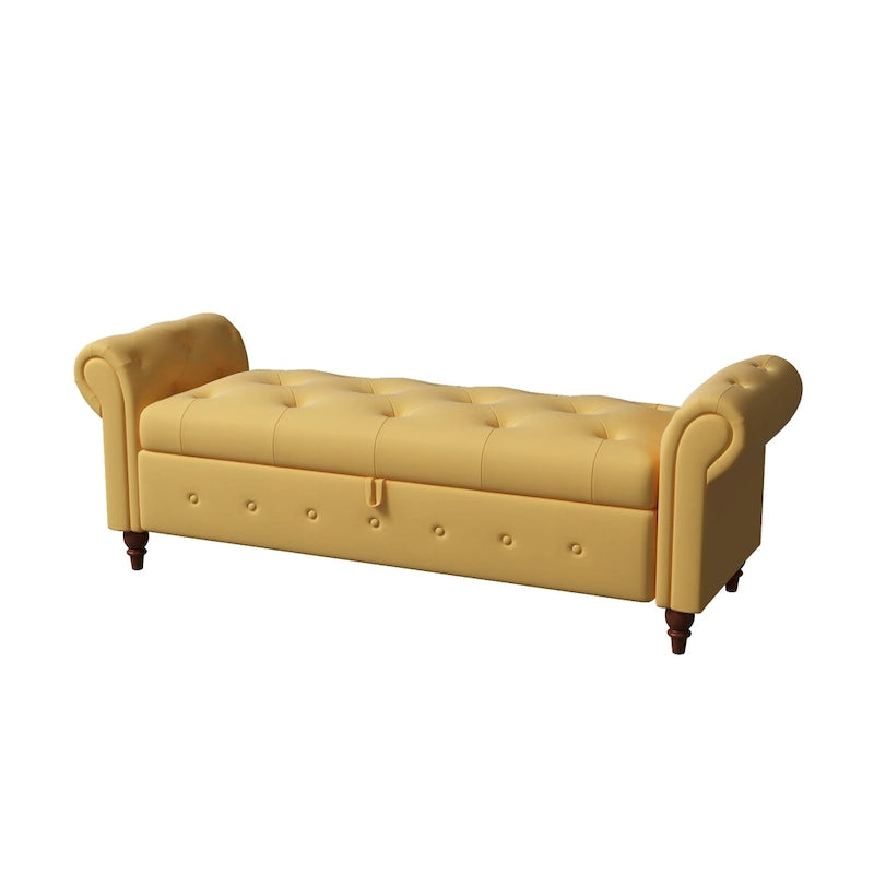 63 Bed Bench Entryway Storage Bench for Living Room Bedroom