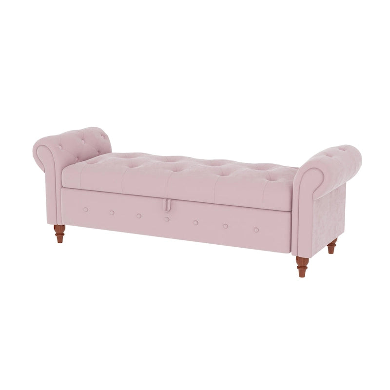 63 Bed Bench Entryway Storage Bench for Living Room Bedroom