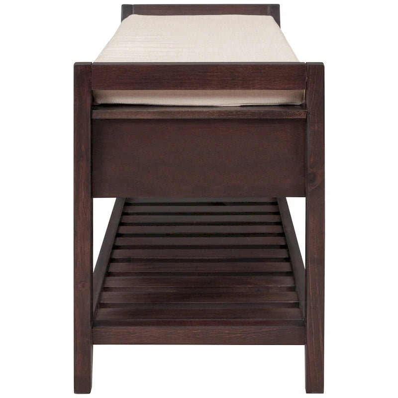 Modern Multipurpose Entryway Storage Bench With Upholstered Seat and Drawers