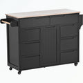 Kitchen Cart with Rubber Wood Countertop
