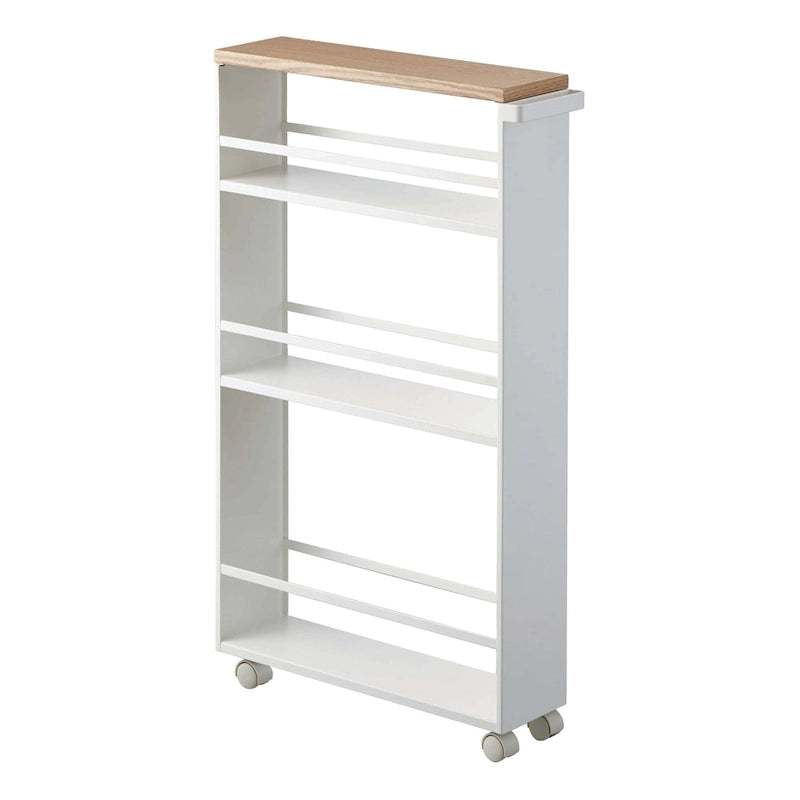 Yamazaki Home Slim Storage Cart, Steel, Holds 26.4 lbs, Minimal Assembly - L 18.7 x W 5.12 x H 31.69 inches