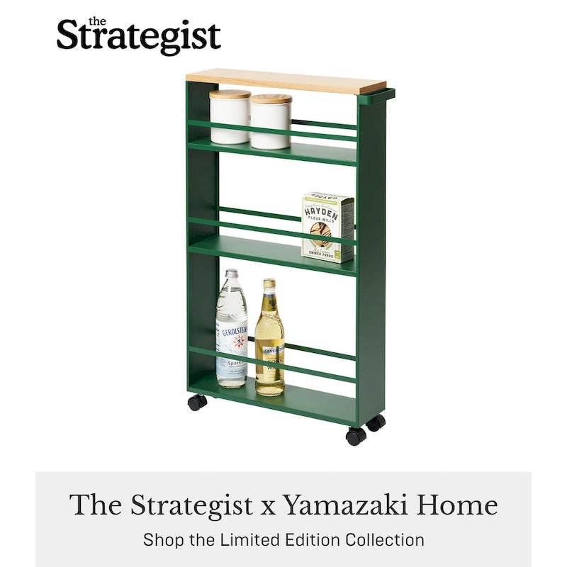 Yamazaki Home Slim Storage Cart, Steel, Holds 26.4 lbs, Minimal Assembly - L 18.7 x W 5.12 x H 31.69 inches
