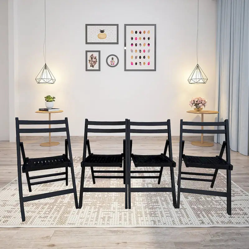 Wood Folding Chair Set of 4