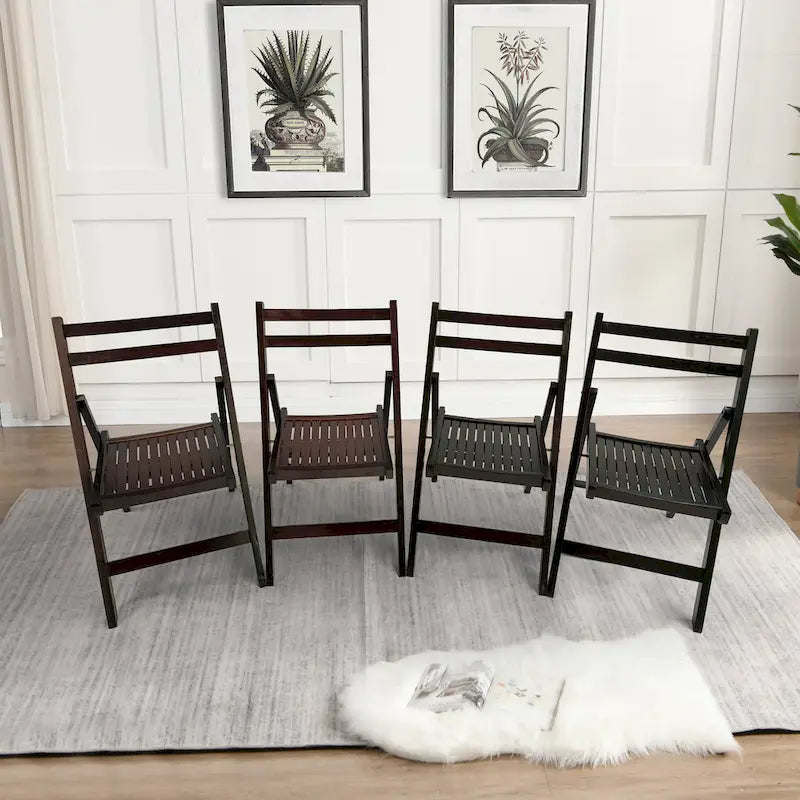 Wood Folding Chair Set of 4