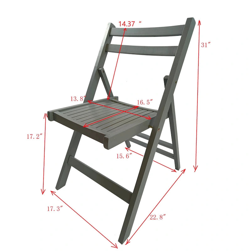 Wood Folding Chair Set of 4