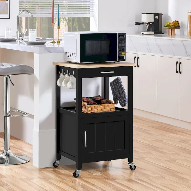 Yaheetech Rolling Kitchen Cart Storage Island Kitchen Cart