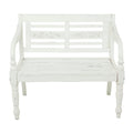 Wood Bench - White - Roche River Decor - 22Wx40Lx36H