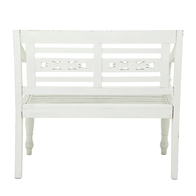 Wood Bench - White - Roche River Decor - 22Wx40Lx36H