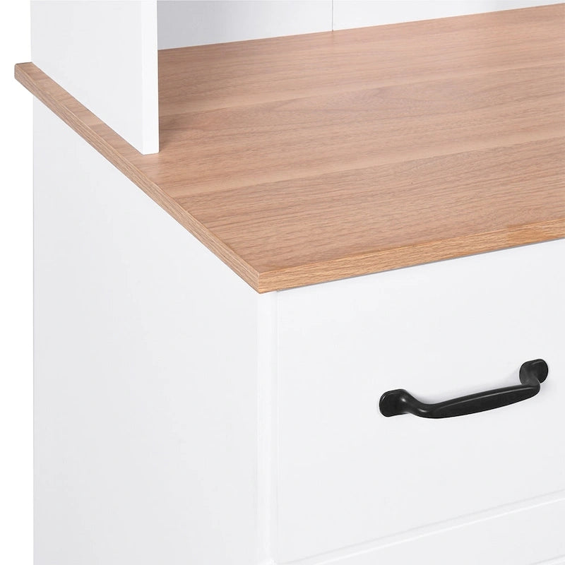 70 Tall Kitchen Pantry, Storage Cabinet with Countertop - 23.62Lx15.75Wx66.9H