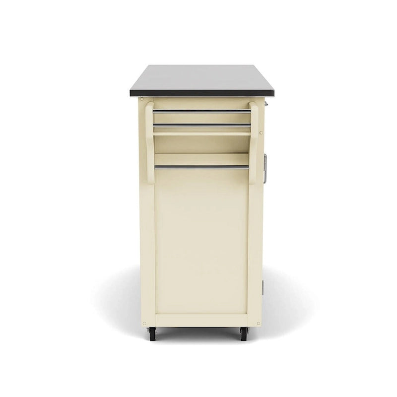 Copper Grove Puff Island White Finish with Stainless Steel Top Kitchen Cart