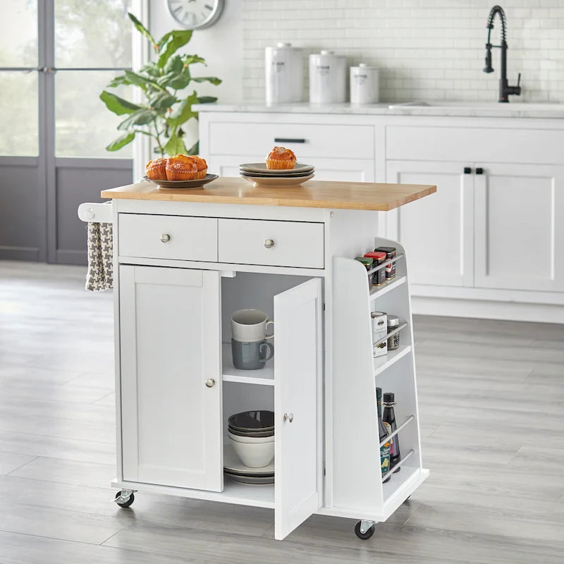 Simple Living White Sonoma Kitchen Cart
