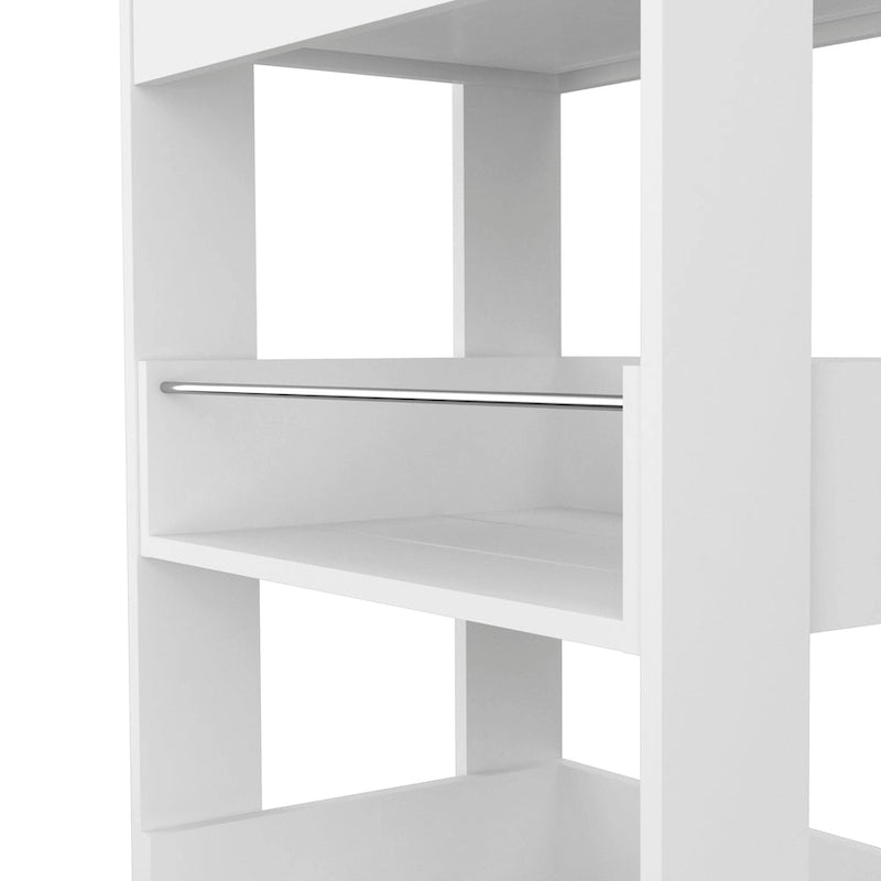 FM Furniture Gladiolus Kitchen Island, Two Cabinets, Three Open Shelves