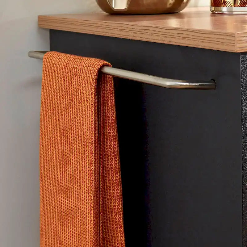 Homestyles Storage Plus Black Wood Kitchen Cart - 51 x 19 x 36