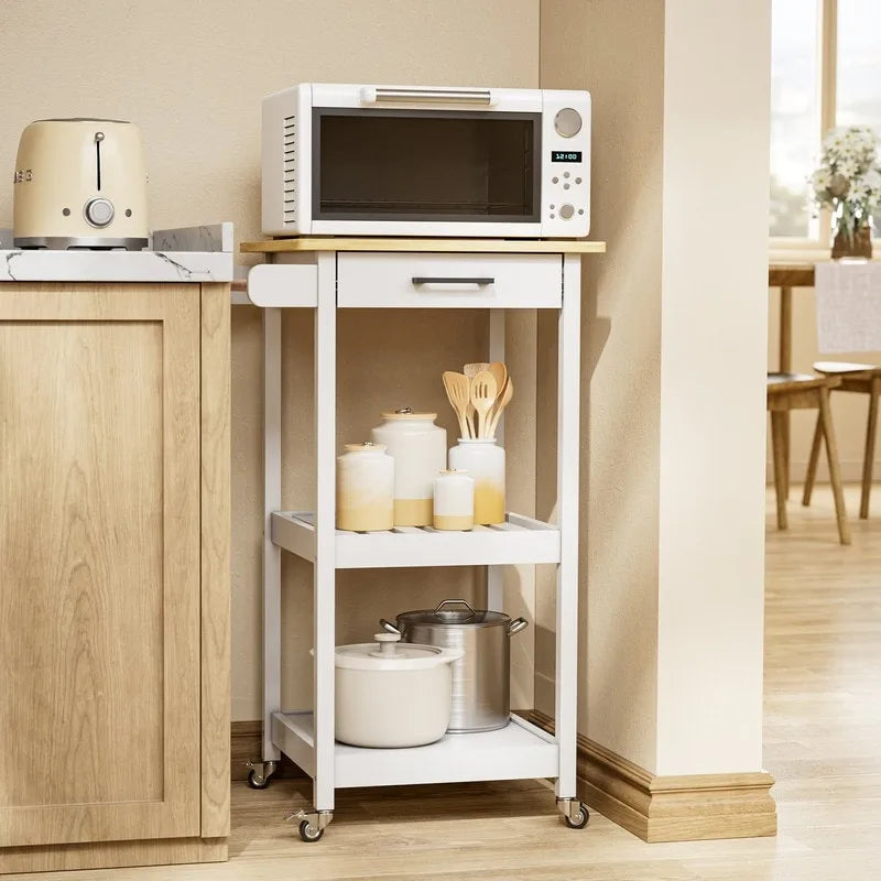 Kitchen Island and Kitchen Cart with Storage Cabinet and Drawer