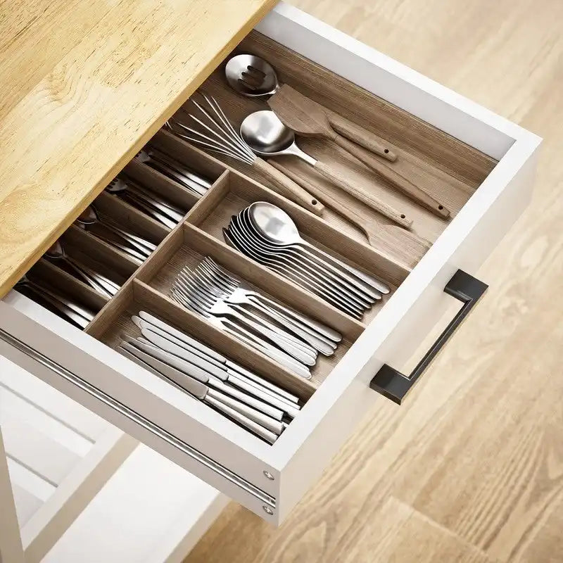 Kitchen Island and Kitchen Cart with Storage Cabinet and Drawer