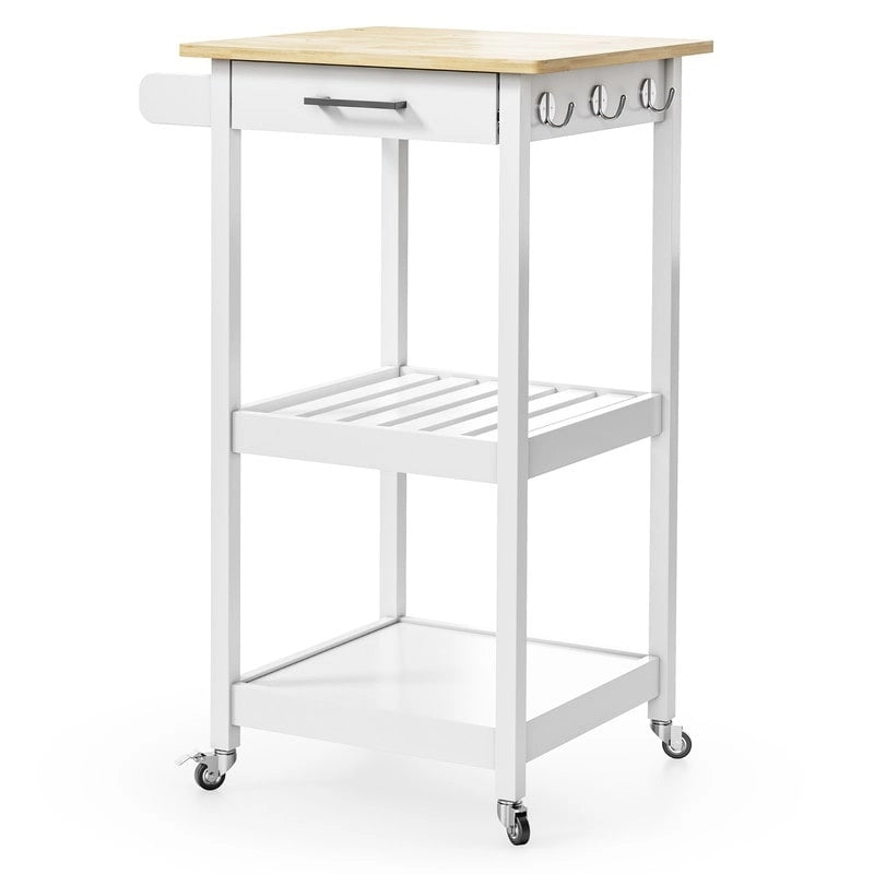 Kitchen Island and Kitchen Cart with Storage Cabinet and Drawer