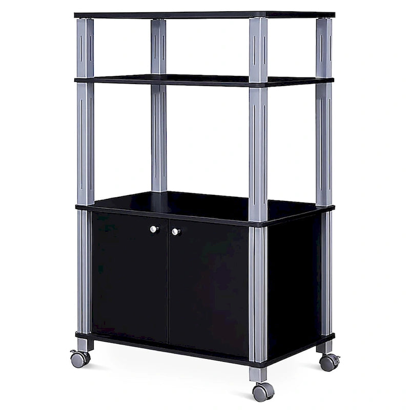 Rolling Kitchen Baker Rack Microwave Oven Stand Utility Shelf w Wheels