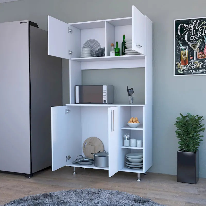 FM Furniture Colorado Pantry Cabinet with Three Open Shelves - N/A
