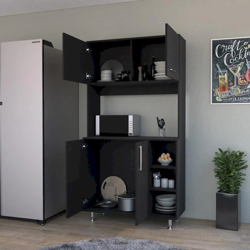 FM Furniture Colorado Pantry Cabinet with Three Open Shelves - N/A