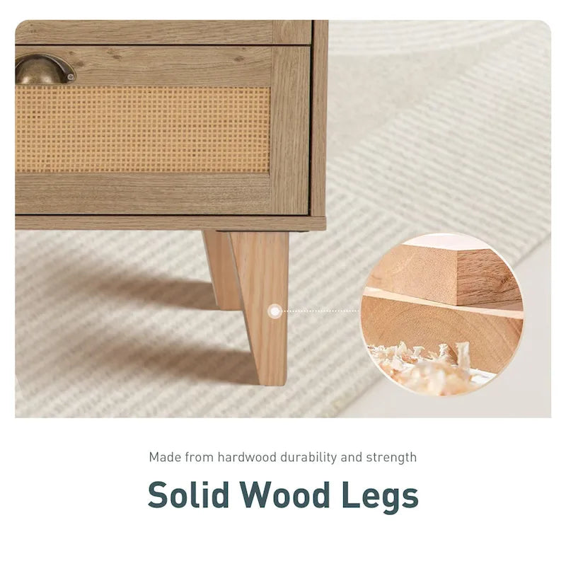 Rattan Drawer Accent Storage Cabinet for Living Room
