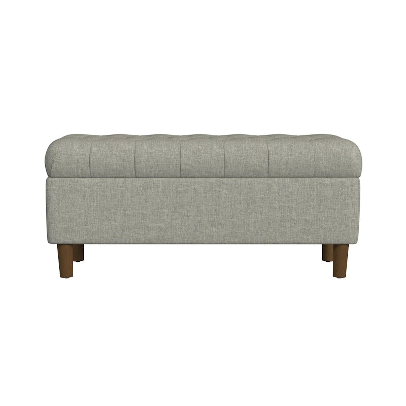HomePop Button Tufted Top Storage Bench with Wood Legs