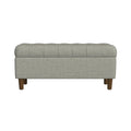 HomePop Button Tufted Top Storage Bench with Wood Legs