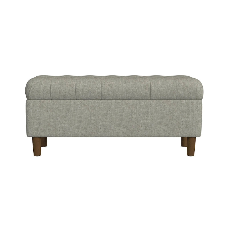 HomePop Button Tufted Top Storage Bench with Wood Legs