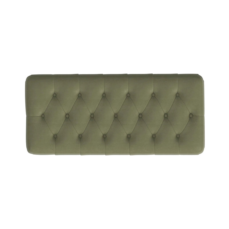HomePop Button Tufted Top Storage Bench with Wood Legs