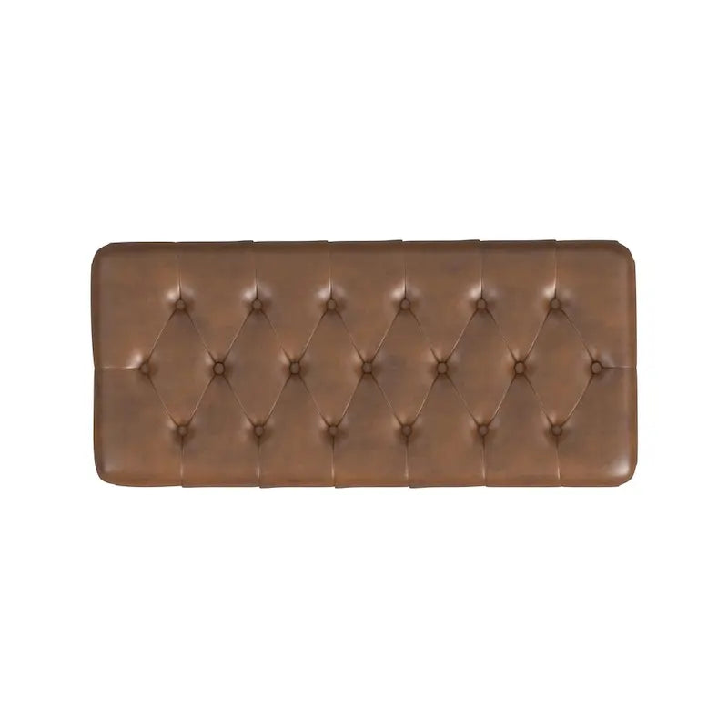 HomePop Button Tufted Top Storage Bench with Wood Legs