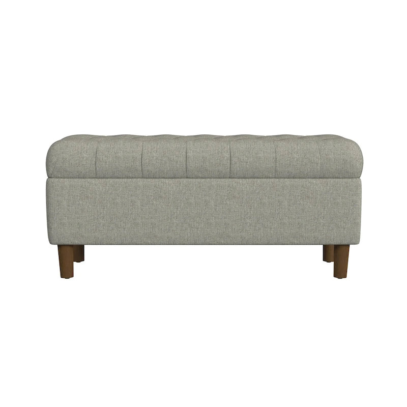 HomePop Button Tufted Top Storage Bench with Wood Legs