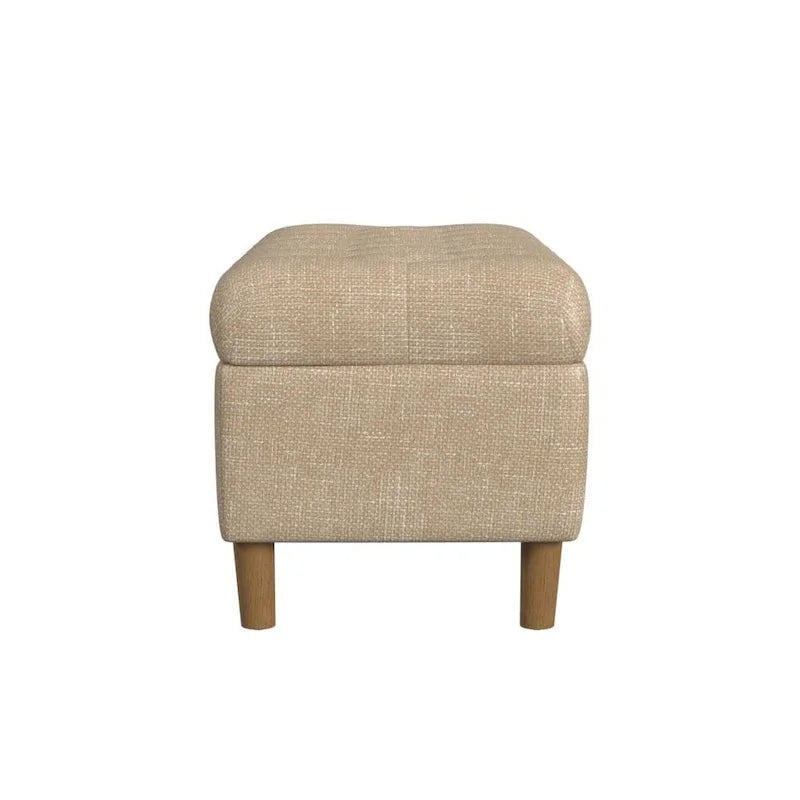 HomePop Button Tufted Top Storage Bench with Wood Legs