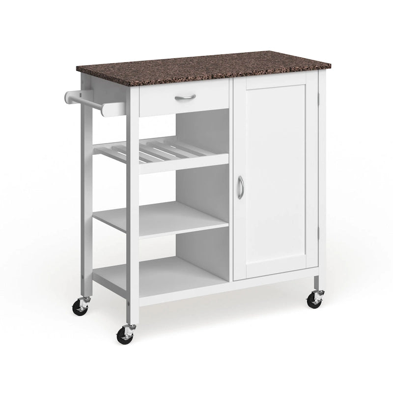 Porch & Den Ringsby Wooden 3-shelf Kitchen Cart