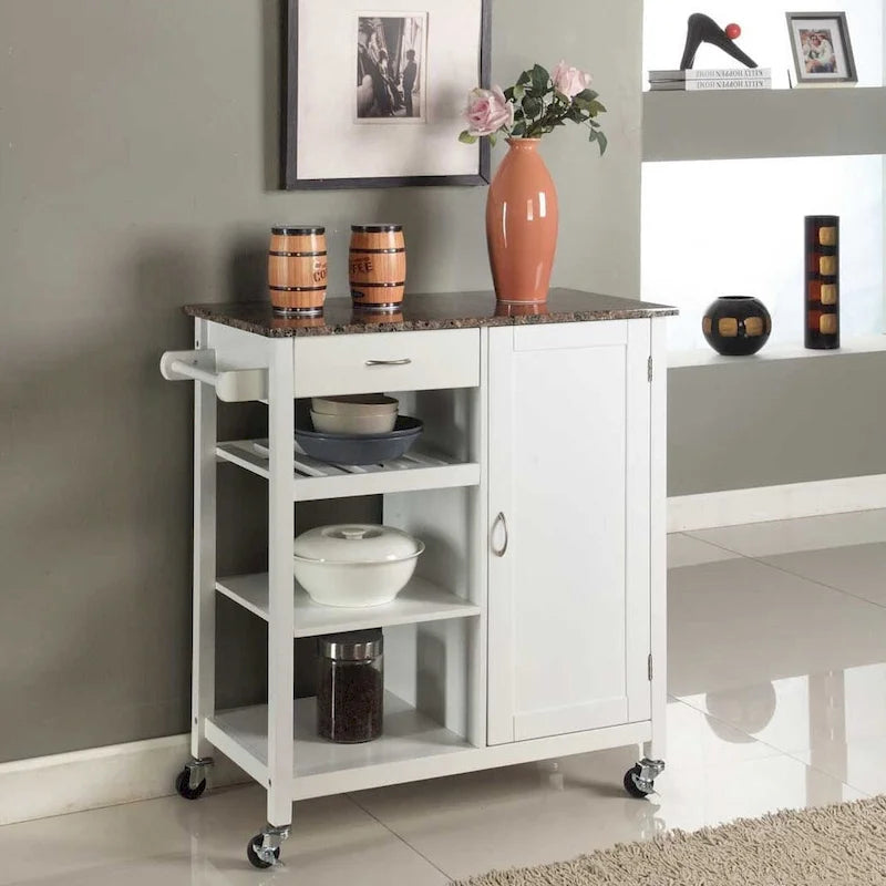 Porch & Den Ringsby Wooden 3-shelf Kitchen Cart