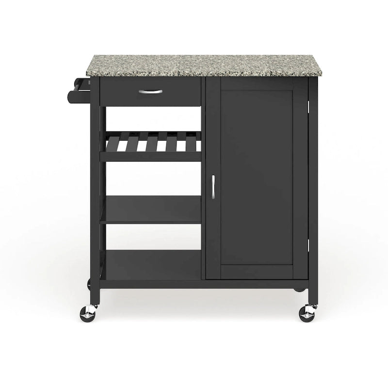 Porch & Den Ringsby Wooden 3-shelf Kitchen Cart