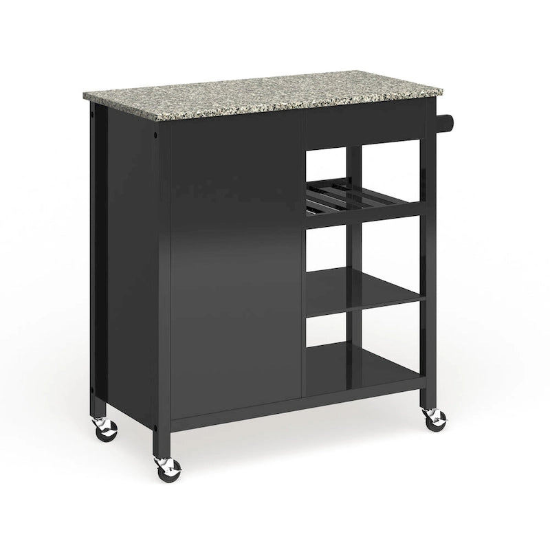 Porch & Den Ringsby Wooden 3-shelf Kitchen Cart