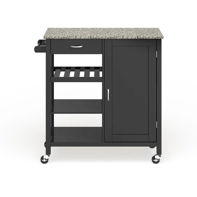 Porch & Den Ringsby Wooden 3-shelf Kitchen Cart