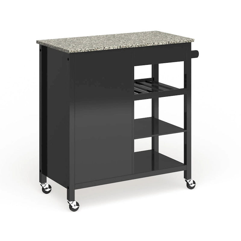 Porch & Den Ringsby Wooden 3-shelf Kitchen Cart
