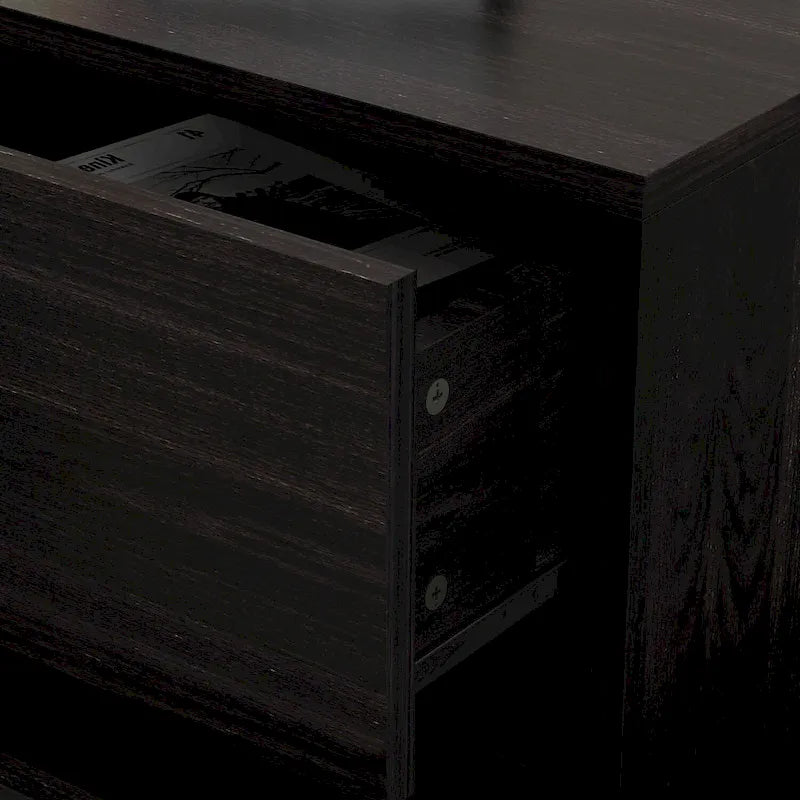 Timechee Sideboards Buffets w/ Storage Cabinet Drawers, Espresso/ White - 69L