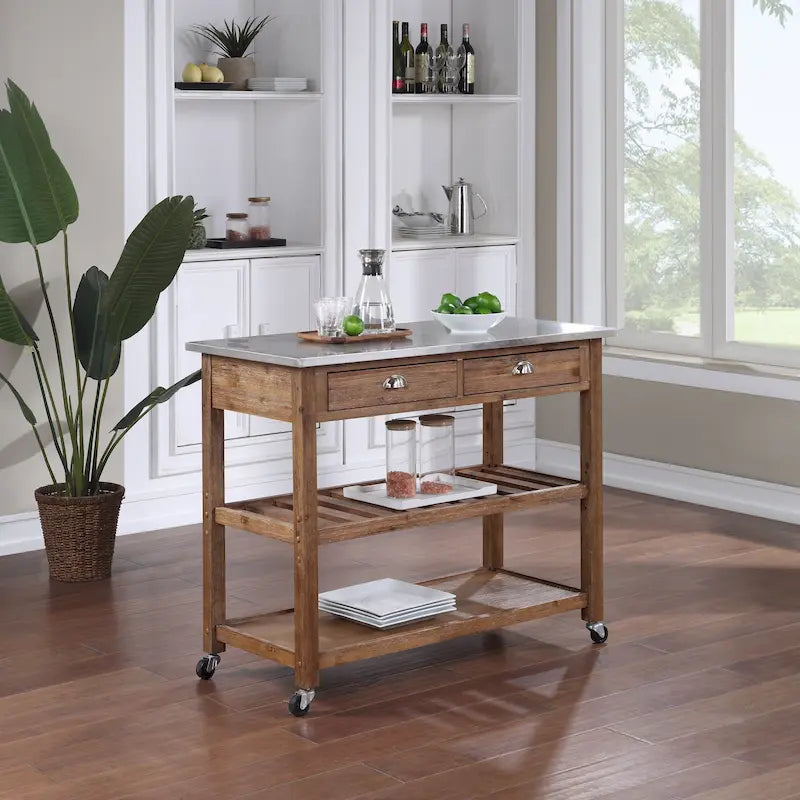 Firebranch Wire-brush Kitchen Cart