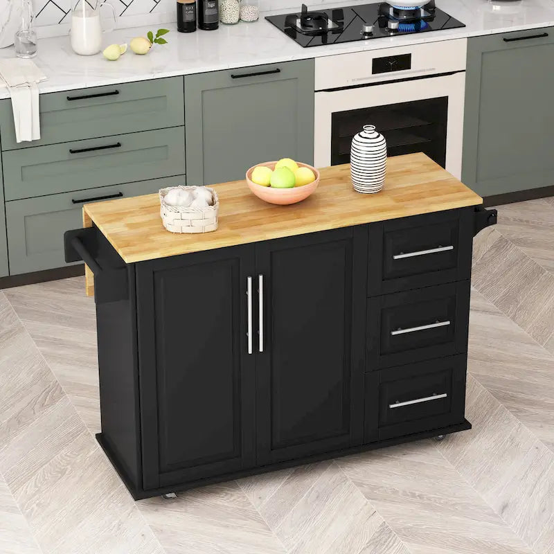 Kitchen Island Cart with 2 Door