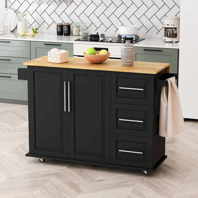 Kitchen Island Cart with 2 Door