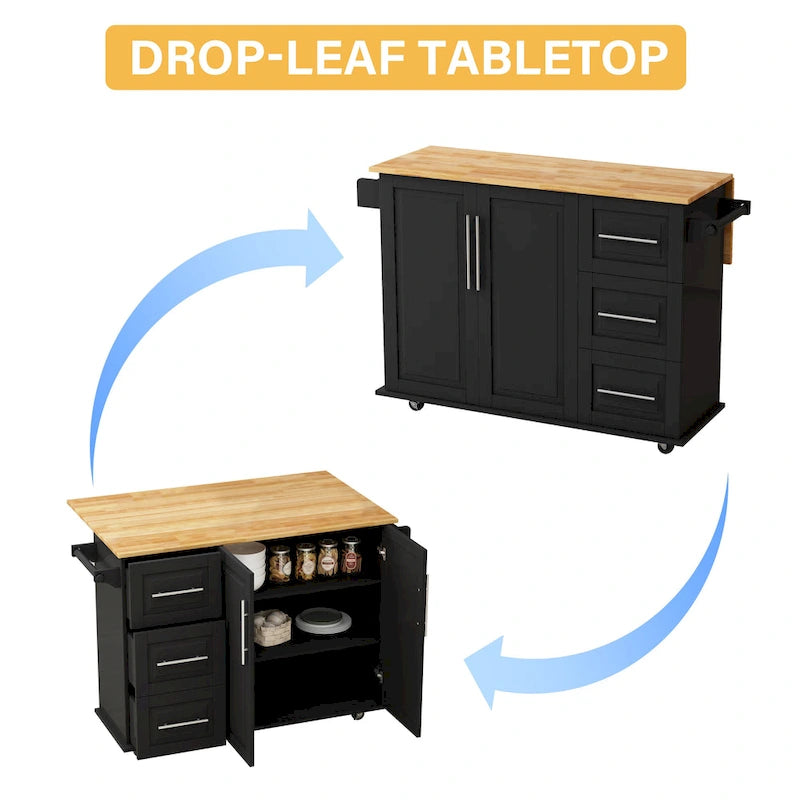 Kitchen Island Cart with 2 Door